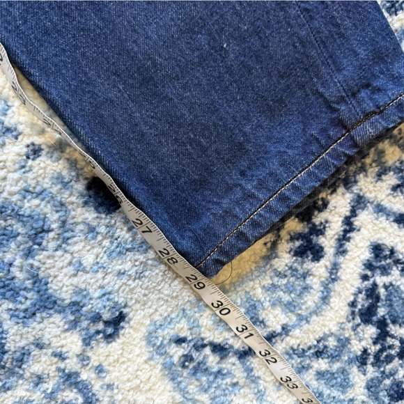 Zara Straight Leg Mid Rise Dark Wash Jeans - Picture 11 of 14